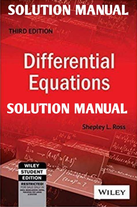 Solutions manual for differential equations ross. - Handbook of elliptic integrals for engineers and scientists grundlehren der.