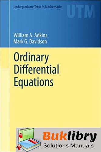 Solutions manual for ordinary differential equations adkins. - Solution manual for artificial neural systems.