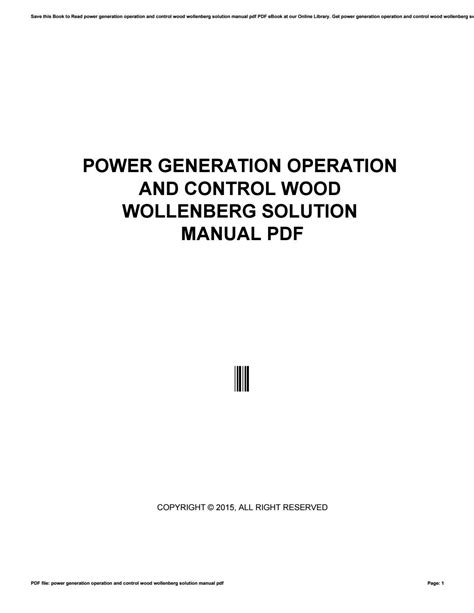 Solutions manual for power generation operation control. - General biology lab manual answers nvcc.