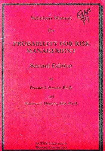 Solutions manual for probability for risk management donald stewart. - Kenmore washer 80 series repair manual.