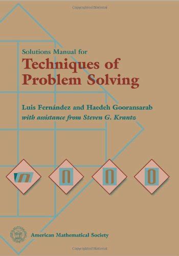 Solutions manual for techniques of problem solving by luis fern ndez. - Rogers cadet iii stereo amplifier repair manual.