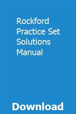 Solutions manual for the rockford practice set. - Kirby lester klx pill counter manual.
