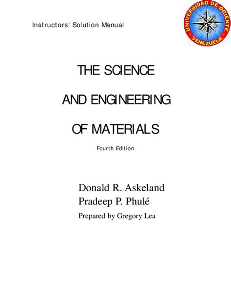 Solutions manual for the science engineering of materials. - Mechanical vibrations by g k grover textbook.