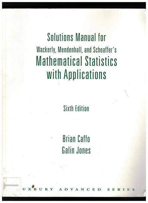 Solutions manual for wackerly mendenhall and scheaffers mathematical statistics with applications. - Applied digital signal processing solution manual.