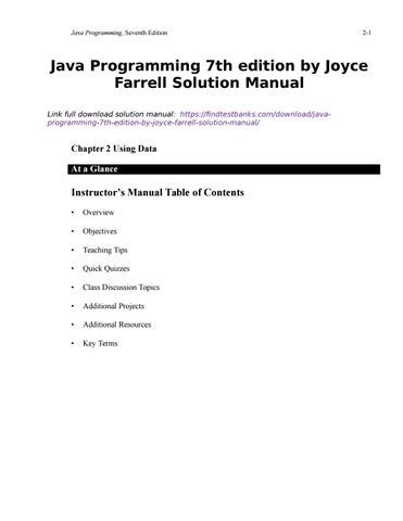 Solutions manual java programs joyce farrell. - Autocad map 3d 2011 user guide.