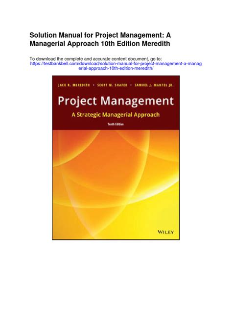 Solutions manual project management 7e meredith. - Manual subaru tribeca 2009 for coolant.