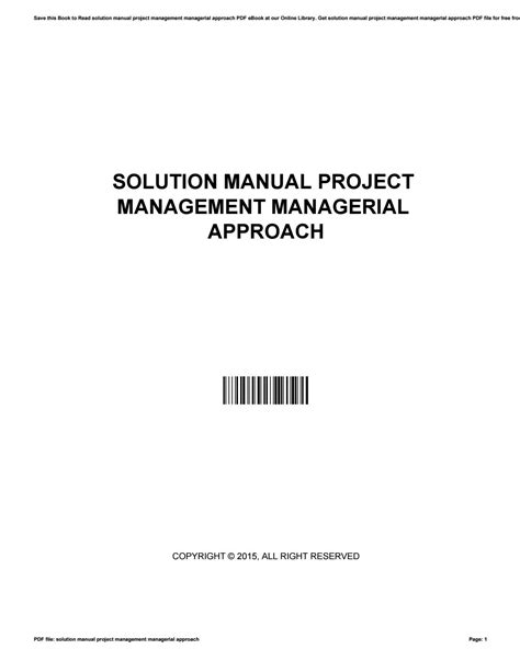 Solutions manual project management managerial approach 5th. - Na powierzchni poematu i w środku.