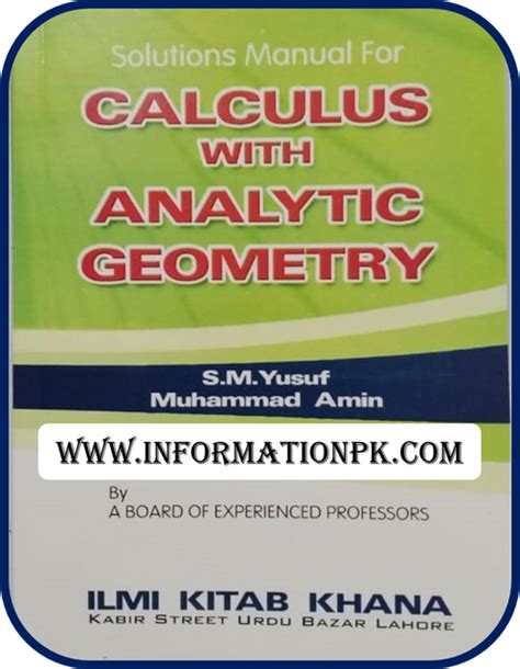 Solutions manual the calculus with analytic geometry vol 1 chapters 1 13. - Water resources engineering mays solutions manual.