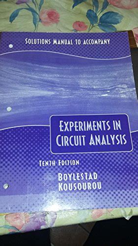 Solutions manual to accompany experiments in circuit analysis introductory circuit analysis. - P i l a t e s instructor manual cadillac levels 1 and 2.