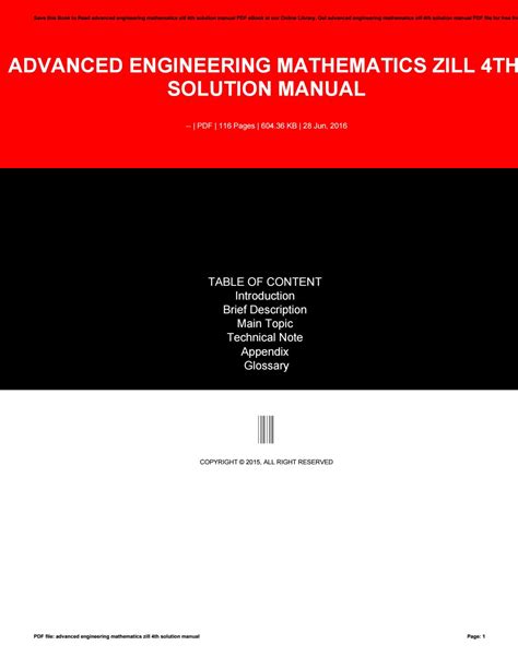 Solutions manual zill advanced engineering mathematics 4e. - Dynamic systems william palm solutions manual.