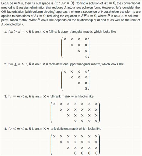 Solve Homogenous System Ax 0 For Any M N Matrix A In R Find Null Space Basis For A Stack Overflow