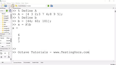 Solve Linear Algebraic Equations using Octave - TestingDocs.com