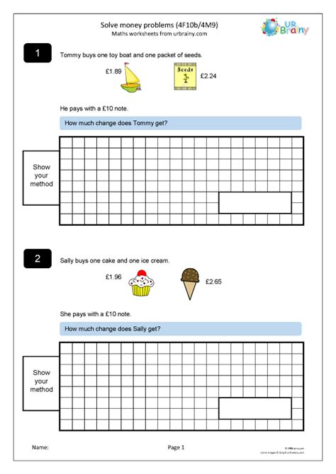 Solve Money Problems Maths Worksheets Money Math Money Worksheets Maths Worksheets Ks2