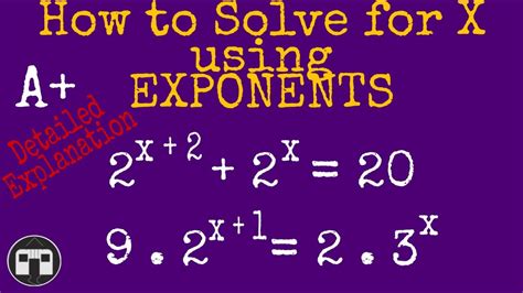 Solve for x in exponent