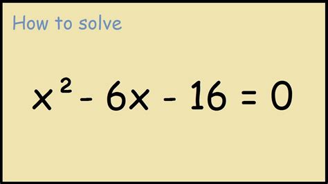 Solve x^2-6x-16=0 Microsoft Math Solver