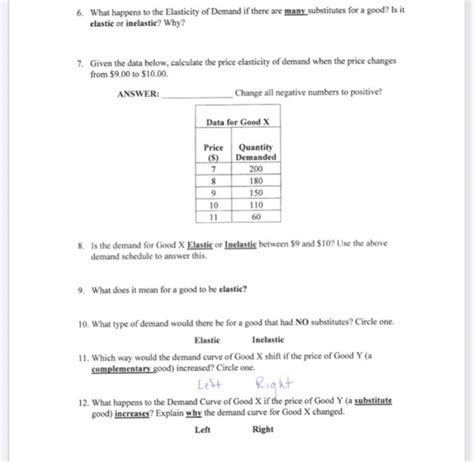 Solved) Demand And Elasticity Worksheet Definition: It Is A