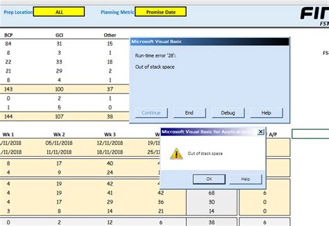 Solved: Excel - Out of stack space Experts Exchange