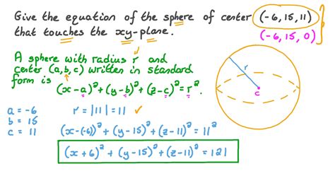 Solved: Find an equation of the sphere with center (3, 2, 5) and r ...