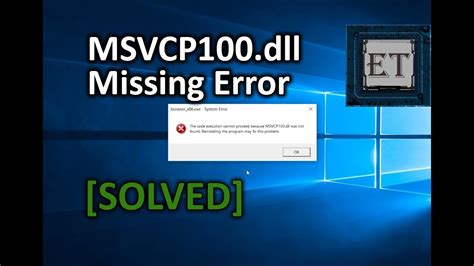 Solved: MSVCP100.dll missing in windows 10 - Page 6 - Answer HQ