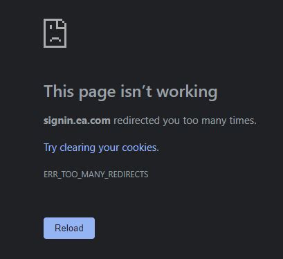 Solved: cant login to ea sports too many redirects - Answer HQ
