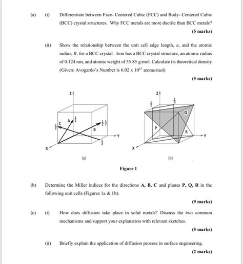 Solved (a) Differentiate between Face- Centered Cubic …