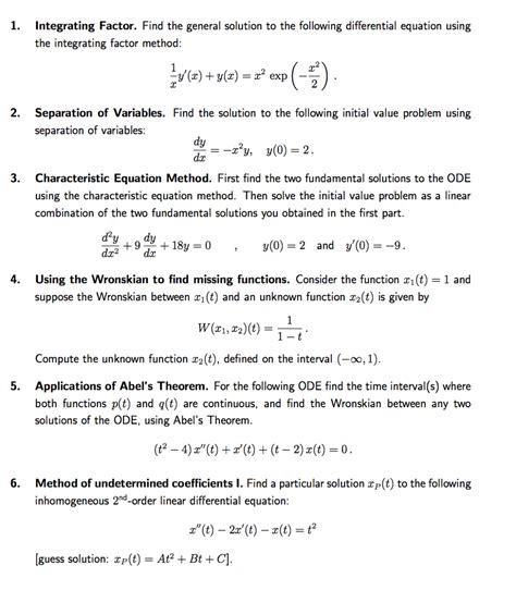 Solved 1. Integrating Factor. Find the general solution to