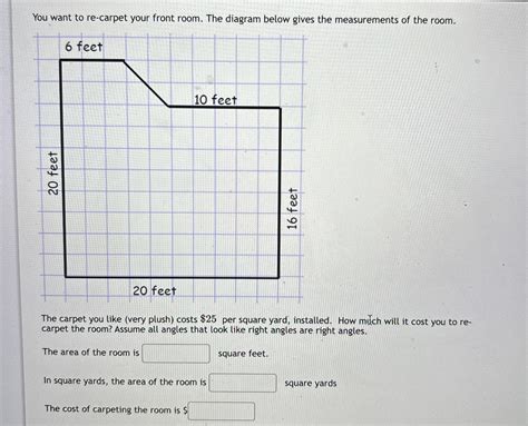 Solved 1. You want to re-carpet your front room. The diagram - Chegg