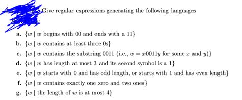 Solved 1.18 Give regular expressions generating the