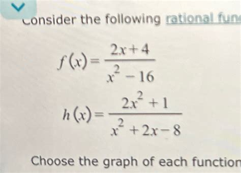 Solved 16 Consider The Following Rational Functions 2x Chegg Com