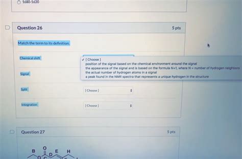 Solved 1680-1620 Question 26 5 pts Match the term to its - Chegg