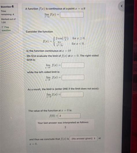 Solved 2 A Function F Is Left Continuous At A Point X Chegg Com
