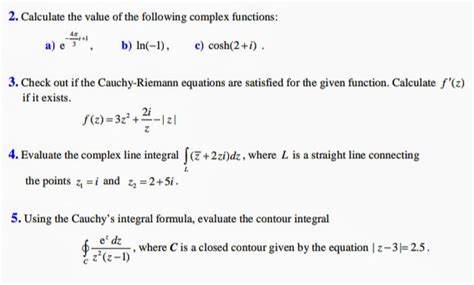 Solved 2 Calculate The Value Of The Following Complex Fu Chegg Com