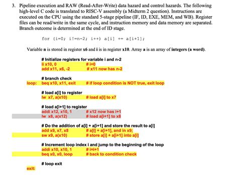 Solved 3. Pipeline execution and RAW (ReadAfterWrite) data