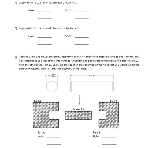 Solved 4) Apply a FN3 fit to a nominal diameter of 1.25 - Chegg