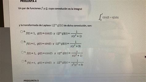 Solved A Pair Of Functions F And G Whose Convolution Is Chegg Com