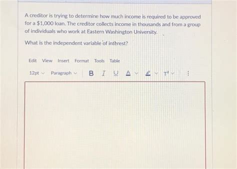 Solved A creditor is trying to determine how much is
