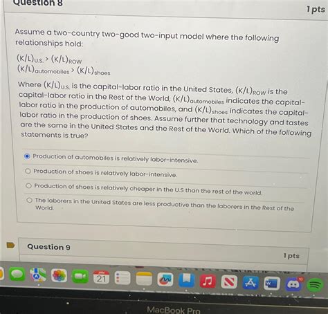 Solved Assume a two-country, two-good, two-input model. Let - Chegg