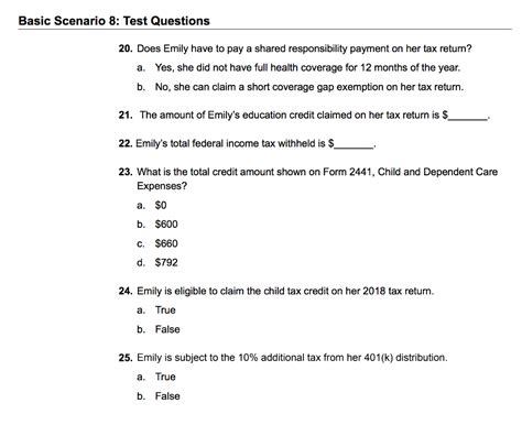 Solved Basic Scenario 8 Emily Clark Using The Tax Softwa...