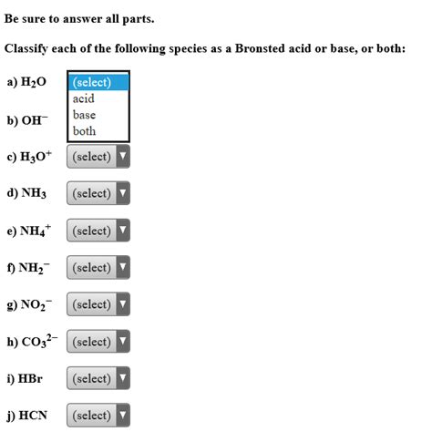 Solved Be sure to answer all parts. Classify the following …