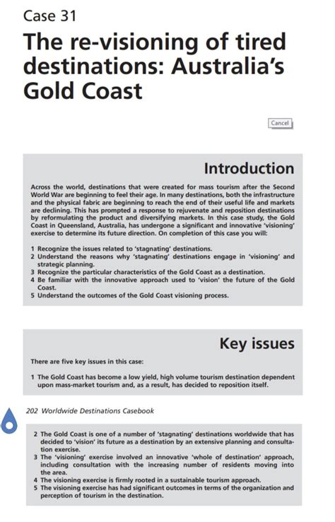 Solved Case 31 The re-visioning of tired destinations: Chegg.com