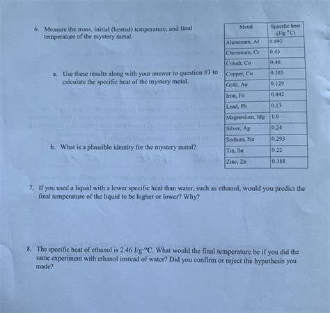 Solved Chapter 6Calorimetry Worksheet Key Open the