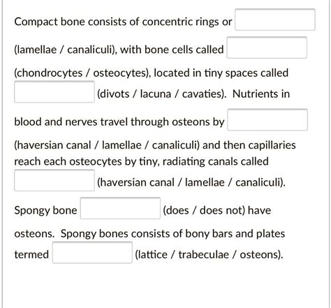 Solved Compact bone consists of concentric rings or