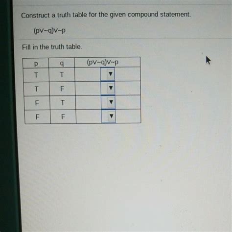 Solved Construct a truth table for the given Chegg.com