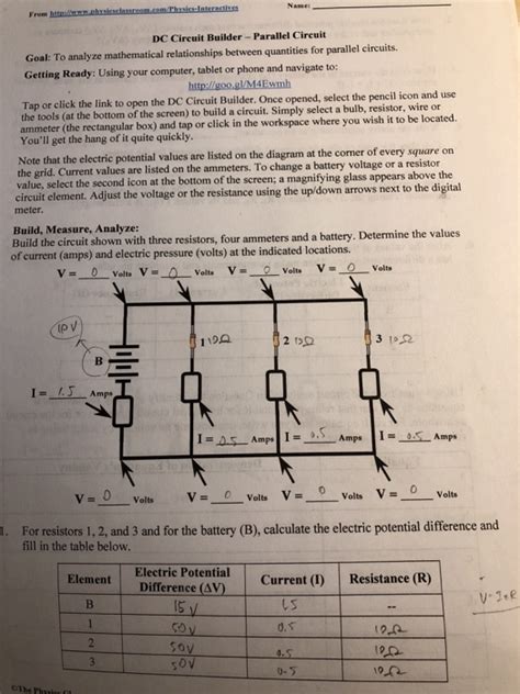Solved DC Circuit Builder Parallel Circuit Goal to