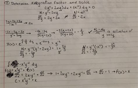 Solved Determine an integrating factor for the given