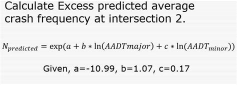 Solved Determine the predicted average crash frequency on a