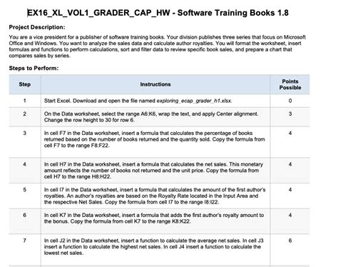 Solved EX16_XL_VOL1_GRADER_CAP_HW - Software Training