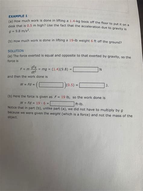 Solved Example 1 A How Much Work Is Done In Lifting A 1 Chegg Com