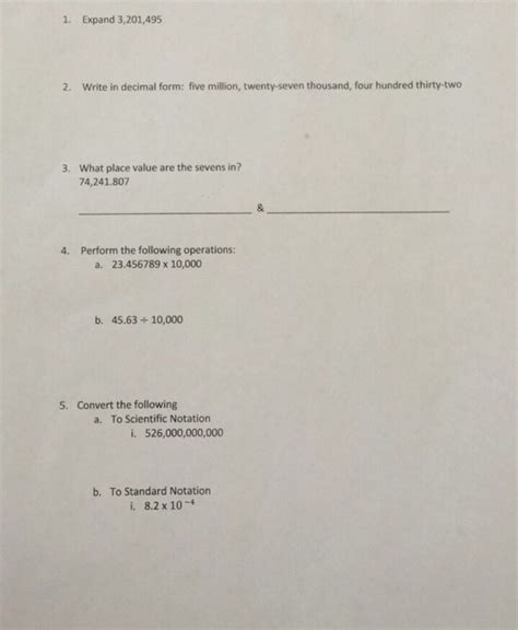 Solved Expand 3, 201, 495 Write In Decimal Form Five Mil...