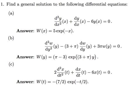 Solved Find A General Solution To The Following Different...